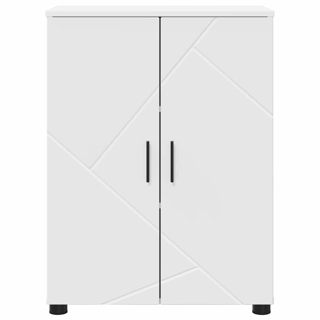 Baderomsskap Hvit 60 x 35 x 80 cm Konstruert tre & Metall