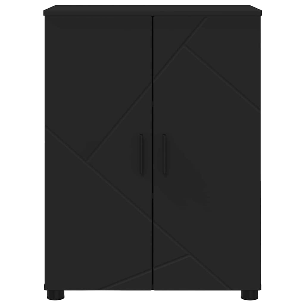 Baderomsskap Svart 60 x 35 x 80 cm Konstruert tre & Metall
