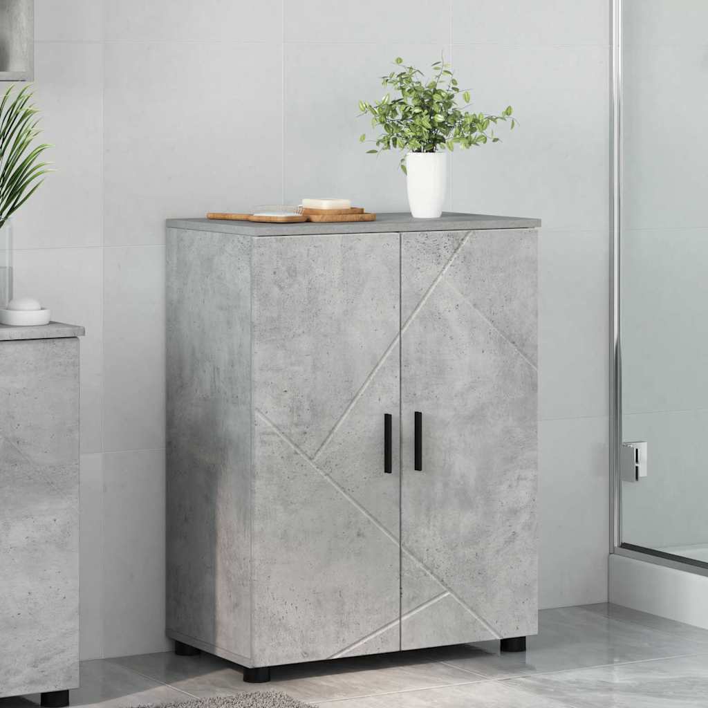 Baderomsskap Betonggrå 60 x 35 x 80 cm Konstruert tre, Metall