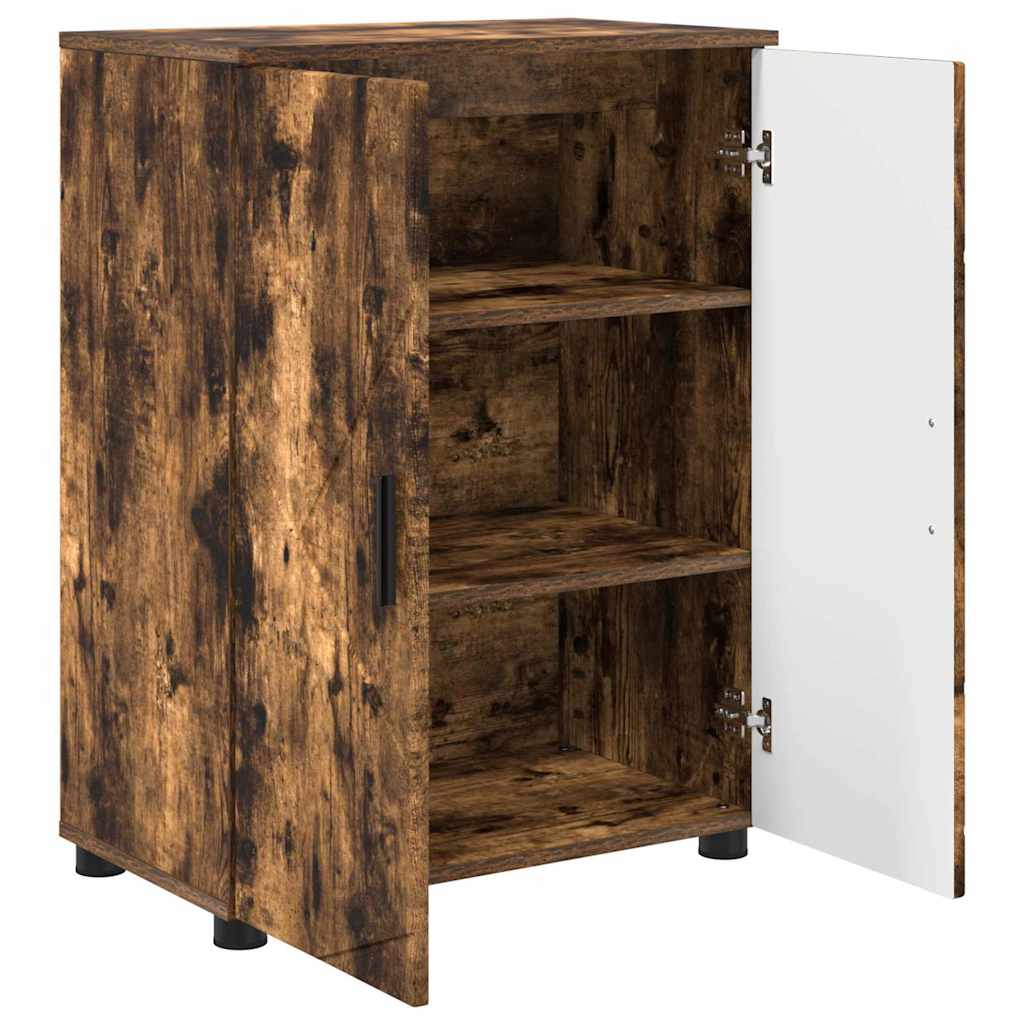 Baderomsskap Røkt eik 60 x 35 x 80 cm Konstruert tre & Metall