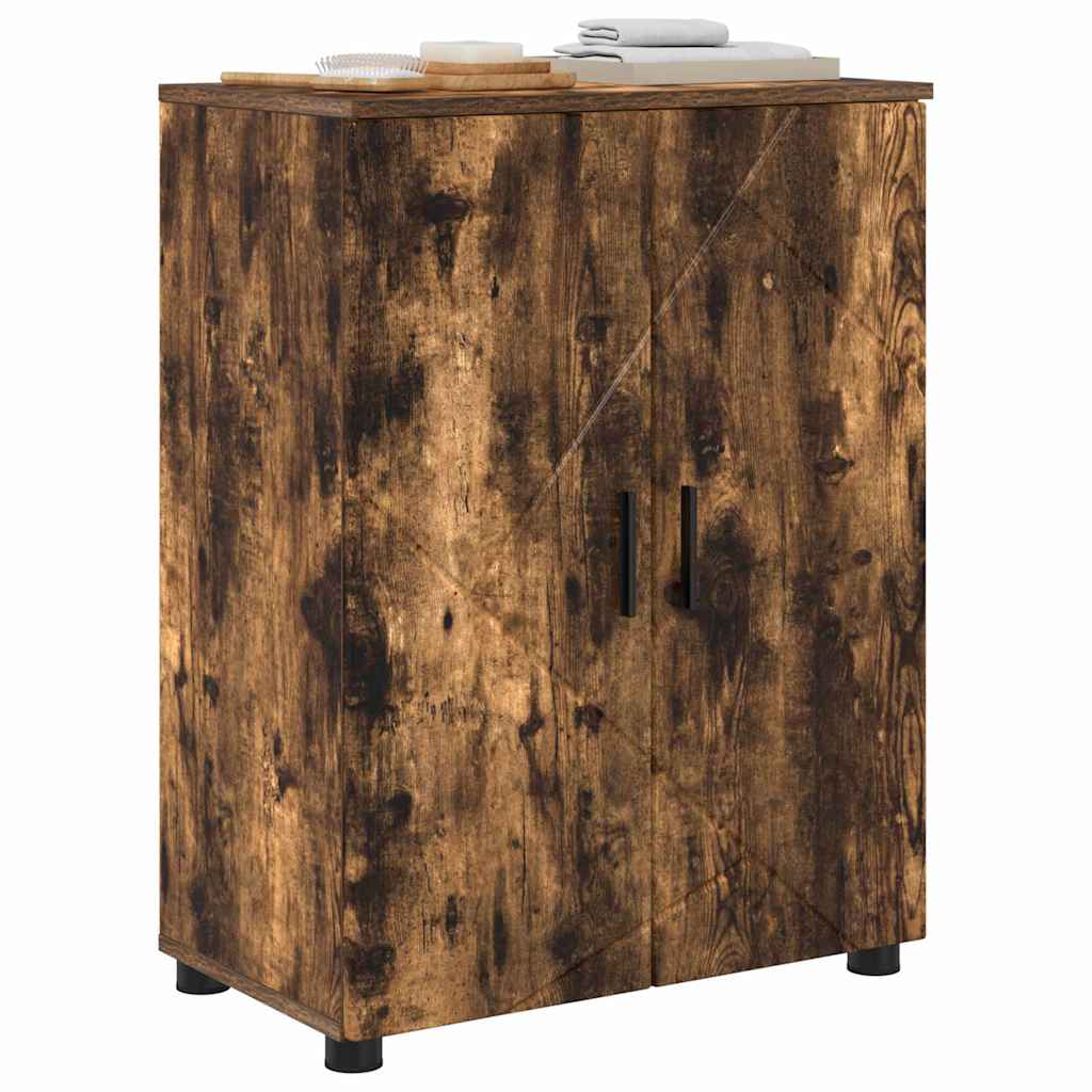 Baderomsskap Røkt eik 60 x 35 x 80 cm Konstruert tre & Metall