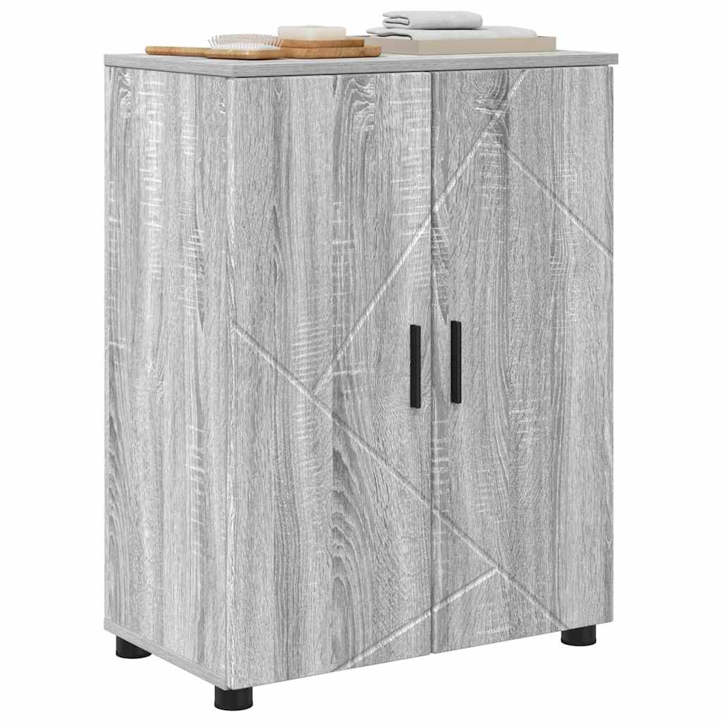 Baderomsskap Grå Sonoma 60 x 35 x 80 cm Konstruert tre & Metall