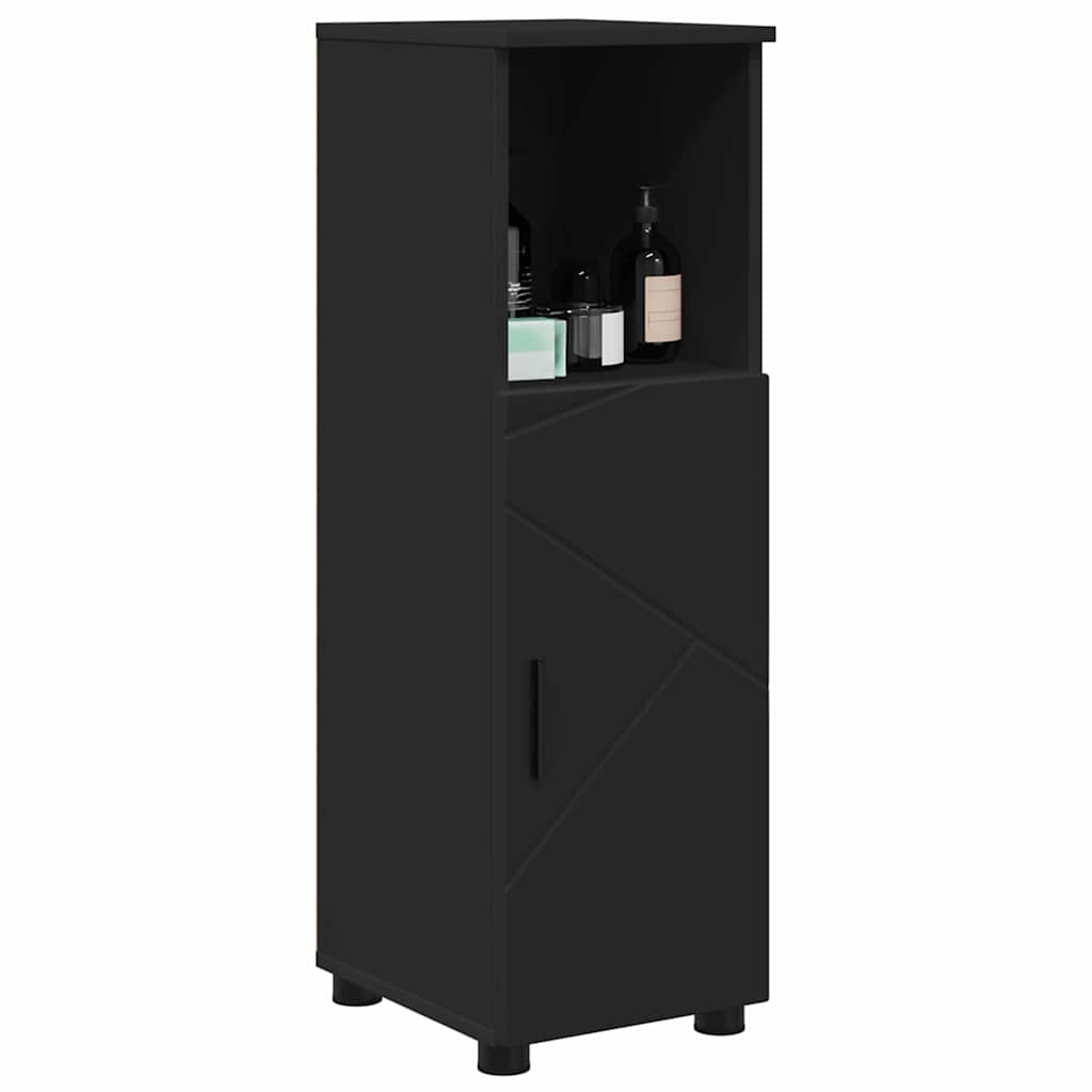 Baderomsskap Svart 30 x 35 x 95 cm Konstruert tre & Metall