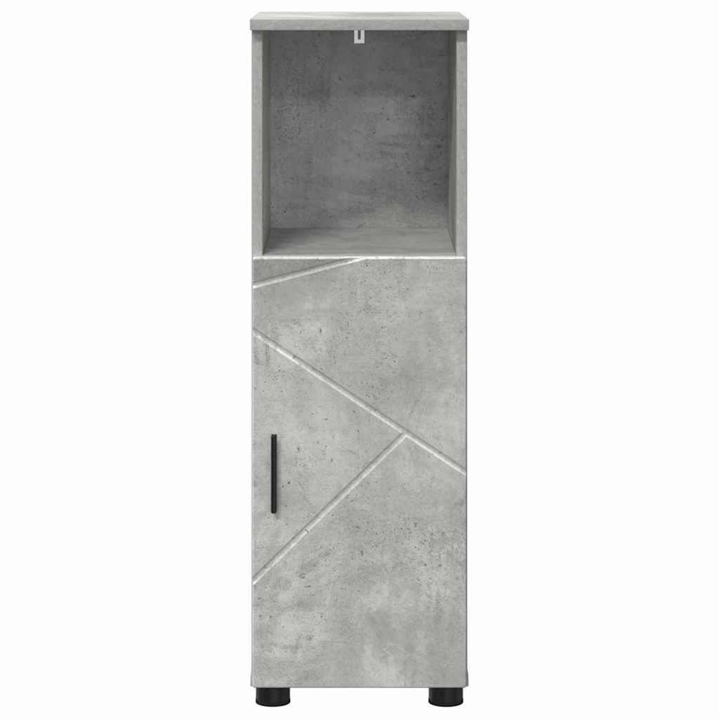 Baderomsskap Betonggrå 30 x 35 x 95 cm Konstruert tre & Metall
