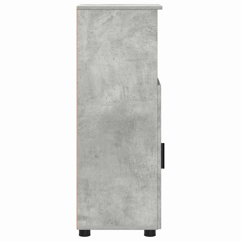 Baderomsskap Betonggrå 30 x 35 x 95 cm Konstruert tre & Metall
