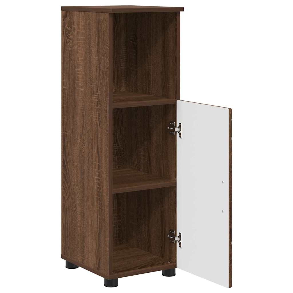 Baderomsskap Brun Eik 30 x 35 x 95 cm Konstruert tre & Metall