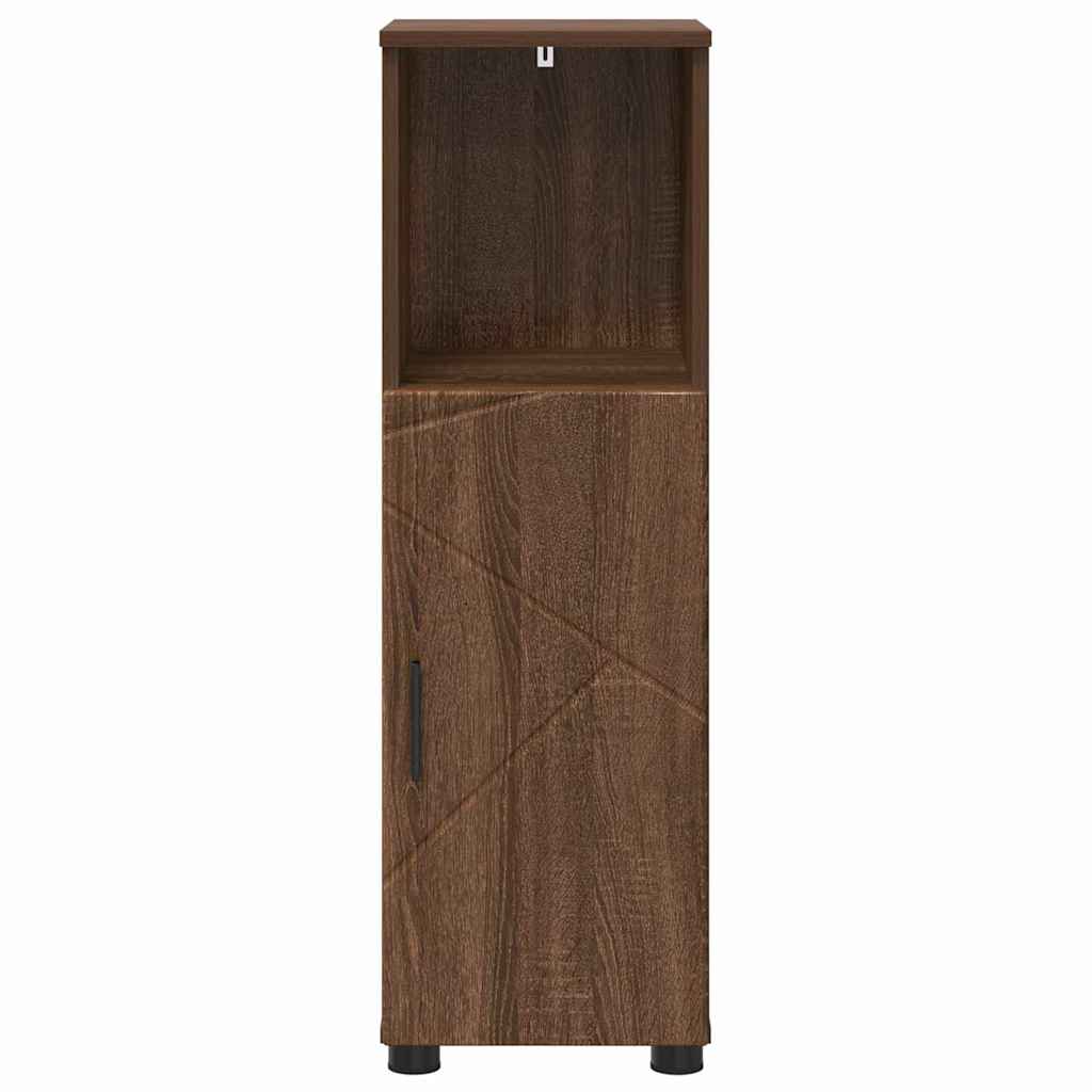 Baderomsskap Brun Eik 30 x 35 x 95 cm Konstruert tre & Metall