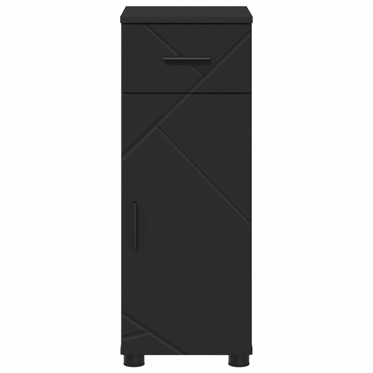Baderomsskap Svart 30 x 35 x 80 cm Konstruert tre & Metall