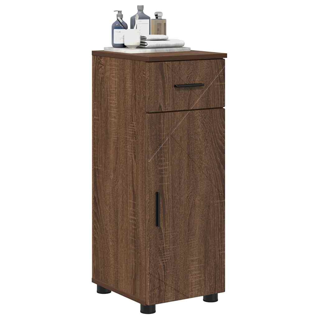 Baderomsskap Brun Eik 30 x 35 x 80 cm Konstruert tre & Metall