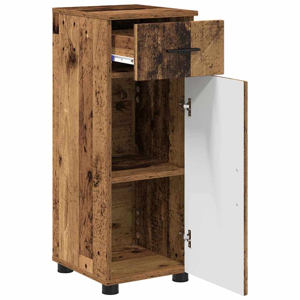 Baderomsskap Gamle tre 30 x 35 x 80 cm Konstruert tre & Metall