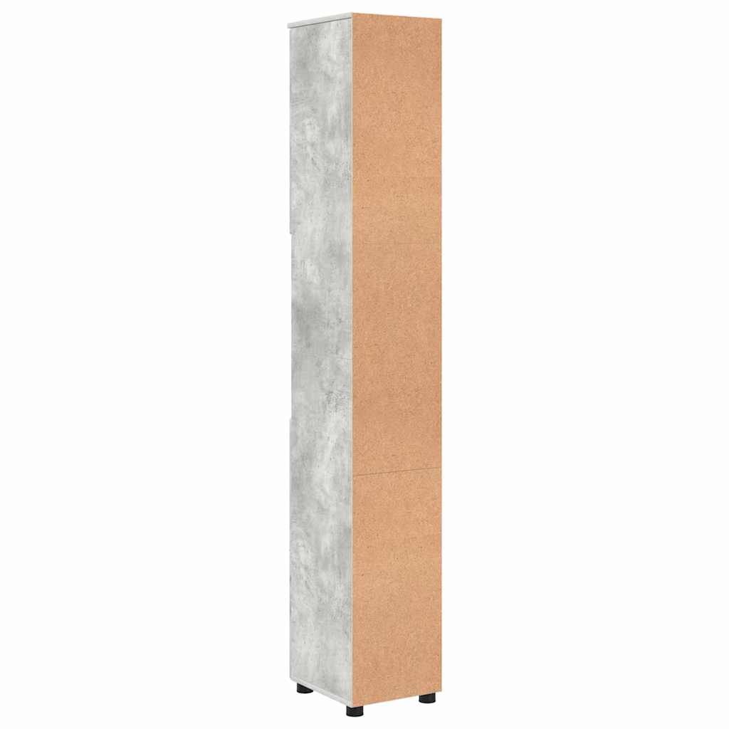 Baderomsskap Betonggrå 30 x 35 x 192 cm Konstruert tre & Metall