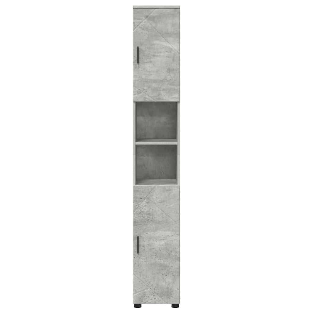 Baderomsskap Betonggrå 30 x 35 x 192 cm Konstruert tre & Metall