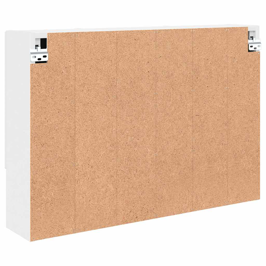 Speilskap Veggmontert Hvit 80 x 17 x 55 cm Konstruert tre