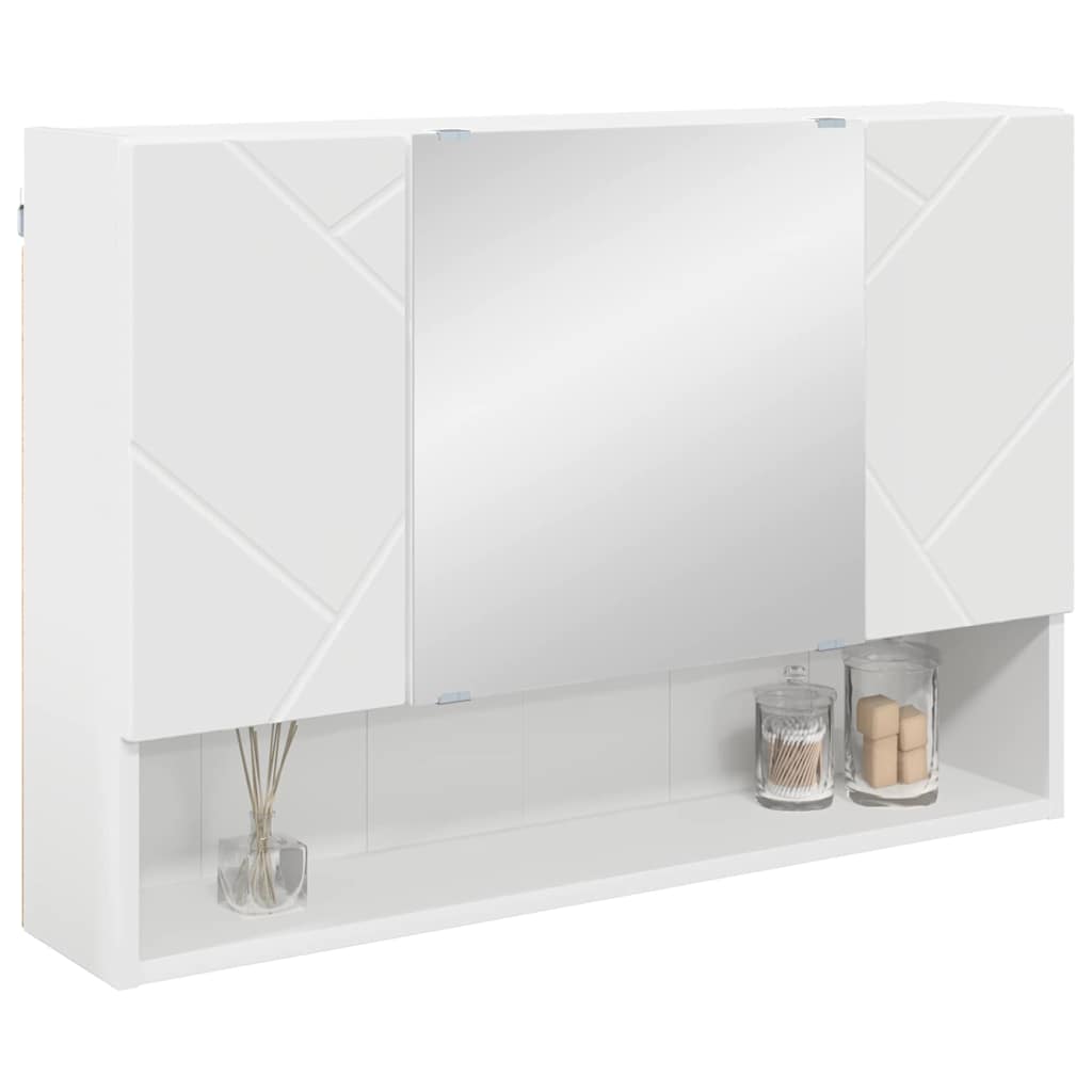 Speilskap Veggmontert Hvit 80 x 17 x 55 cm Konstruert tre