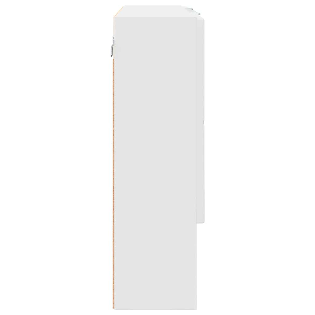 Speilskap Veggmontert Hvit 80 x 17 x 55 cm Konstruert tre