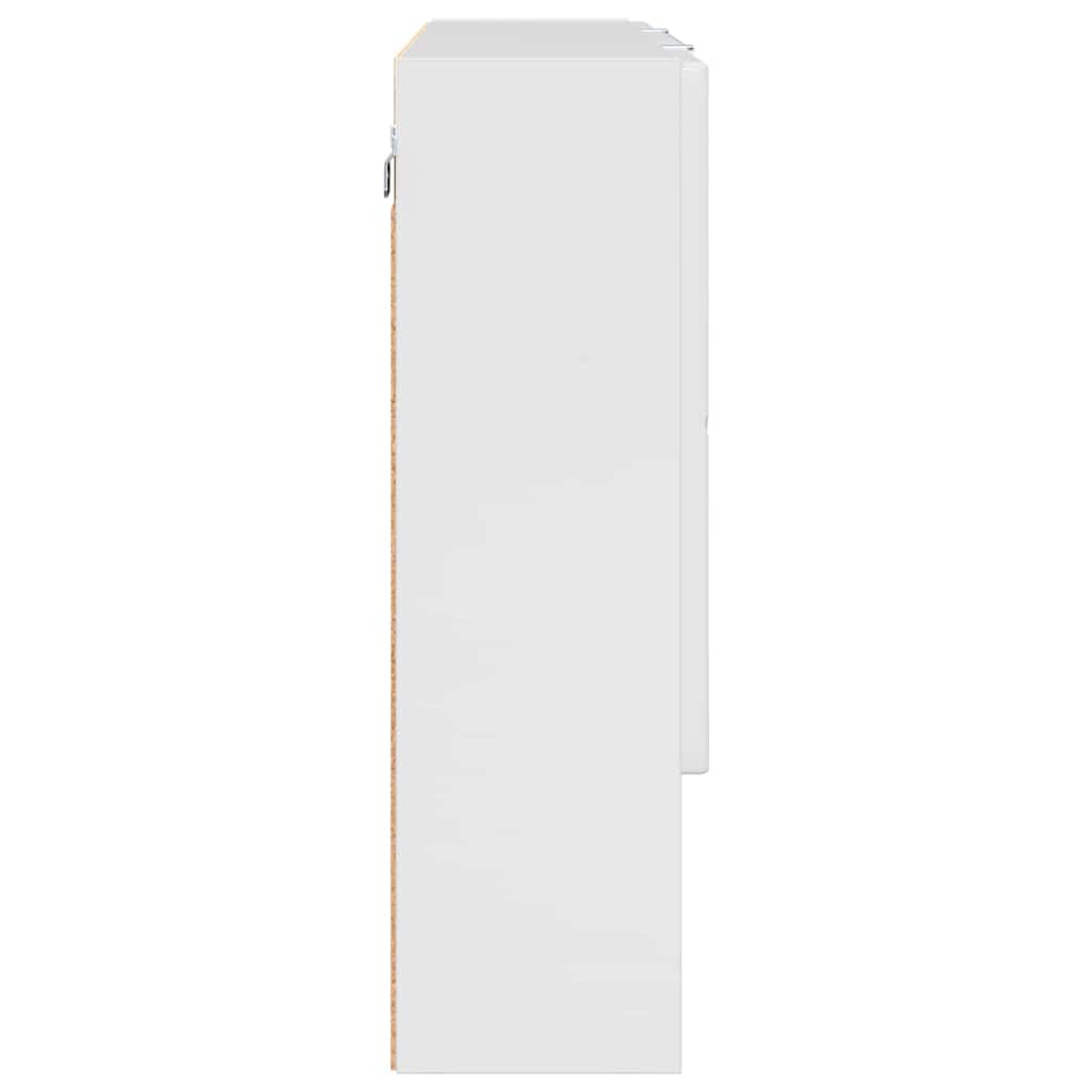Speilskap Høyglanset hvit 80 x 17 x 55 cm Konstruert tre