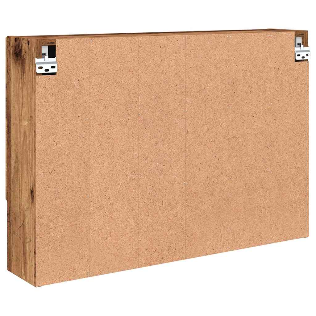 Speilskap med dør Gammelt tre 80 x 17 x 55 cm Konstruert tre