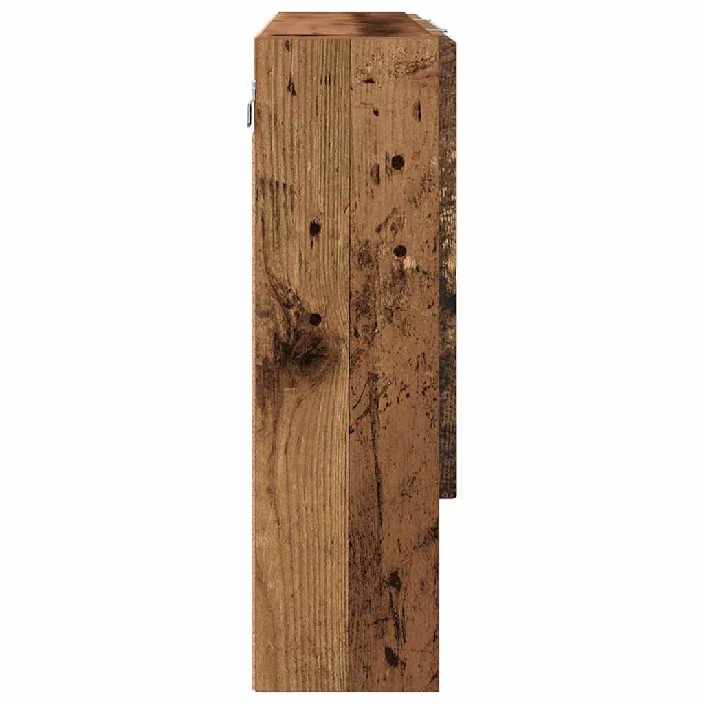Speilskap med dør Gammelt tre 80 x 17 x 55 cm Konstruert tre