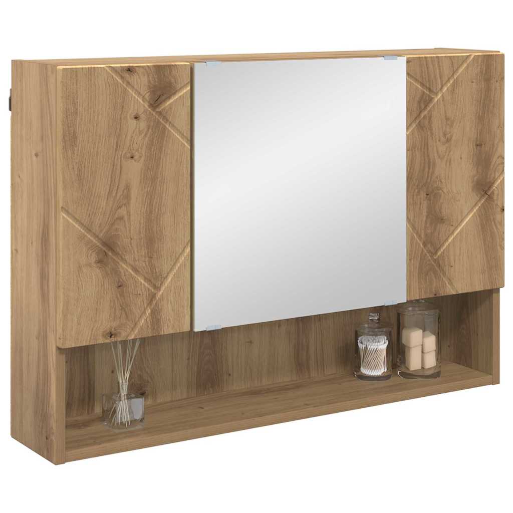 Speilskap med dør Artisan Eik 80 x 17 x 55 cm Konstruert tre