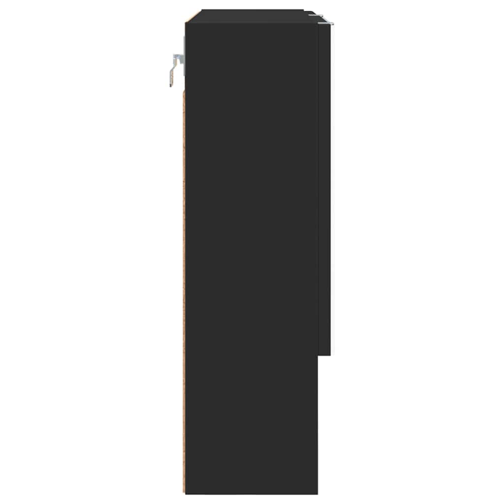 Speilskap Veggmontert Svart 59 x 17 x 55 cm Konstruert tre