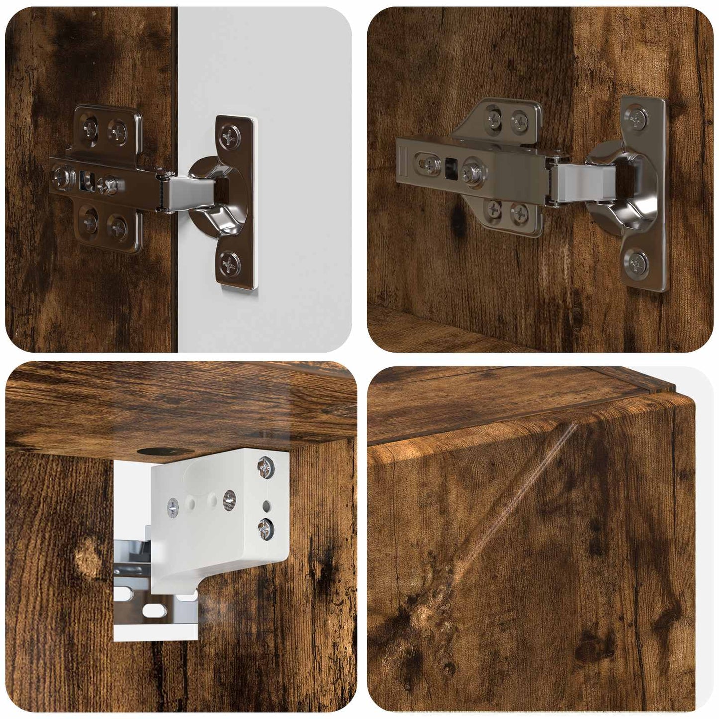 Speilskap Røkt eik 59 x 17 x 55 cm Konstruert tre