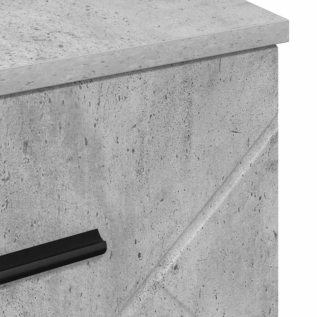 Nattbordskap med skuff Betonggrå 38 x 38 x 66 cm Konstruert tre