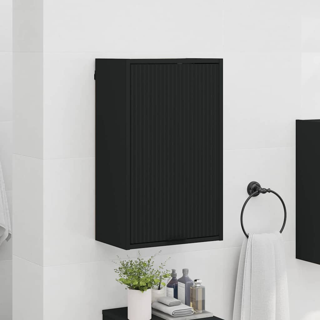 Baderomsskap Svart 39 x 23,5 x 65 cm Konstruert tre & Metall