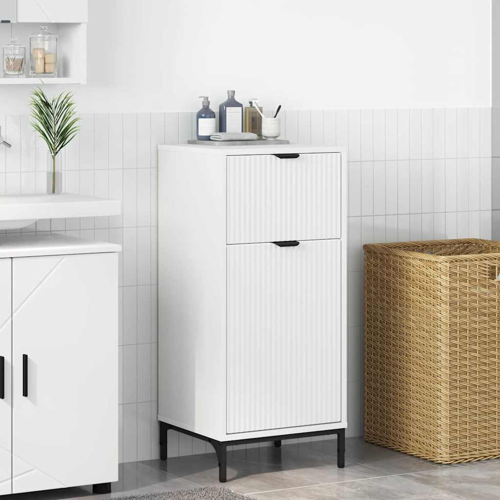 Baderomsskap Hvit 39,5 x 36 x 88 cm Konstruert tre & Metall