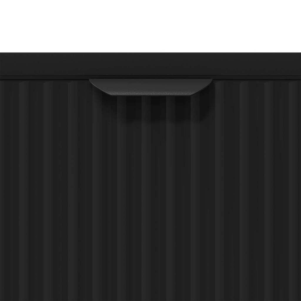 Baderomsskap Svart 39,5 x 36 x 88 cm Konstruert tre & Metall