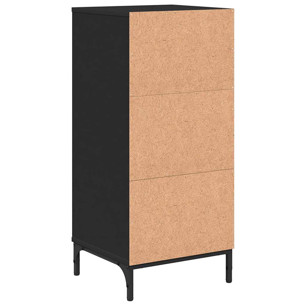 Baderomsskap Svart 39,5 x 36 x 88 cm Konstruert tre & Metall