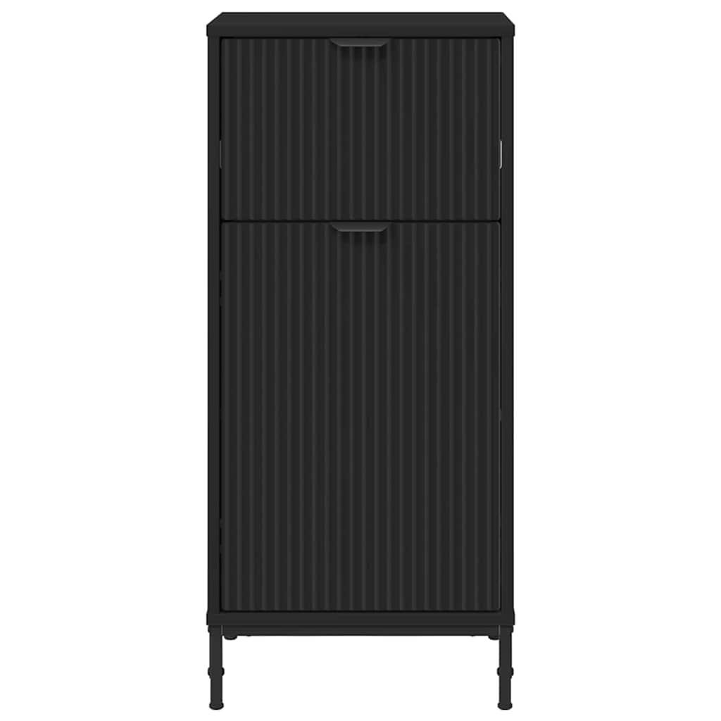 Baderomsskap Svart 39,5 x 36 x 88 cm Konstruert tre & Metall
