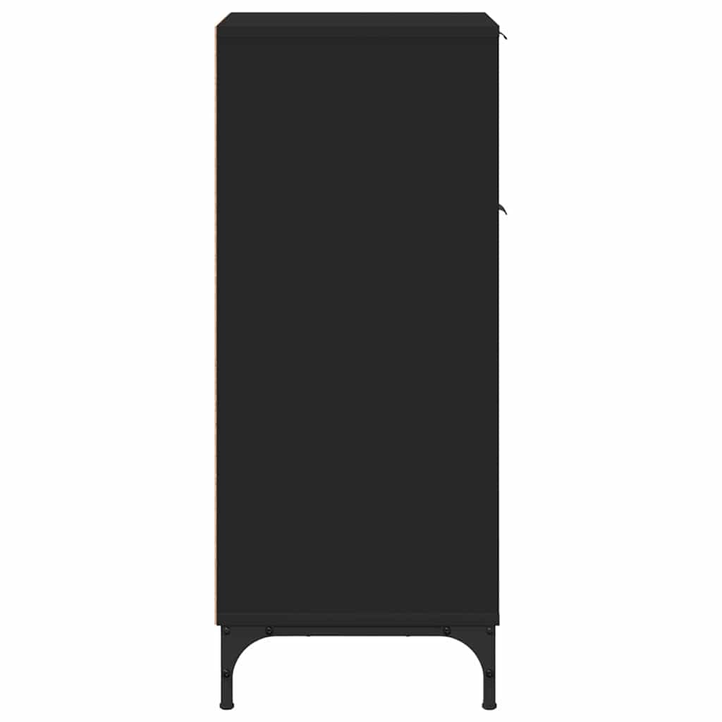 Baderomsskap Svart 39,5 x 36 x 88 cm Konstruert tre & Metall