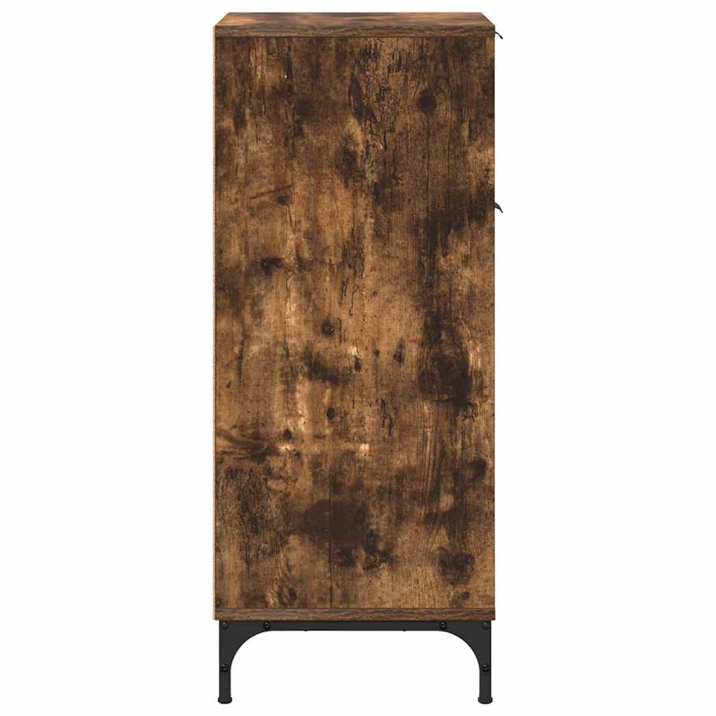 Baderomsskap Røkt eik 39,5 x 36 x 88 cm Konstruert tre & Metall