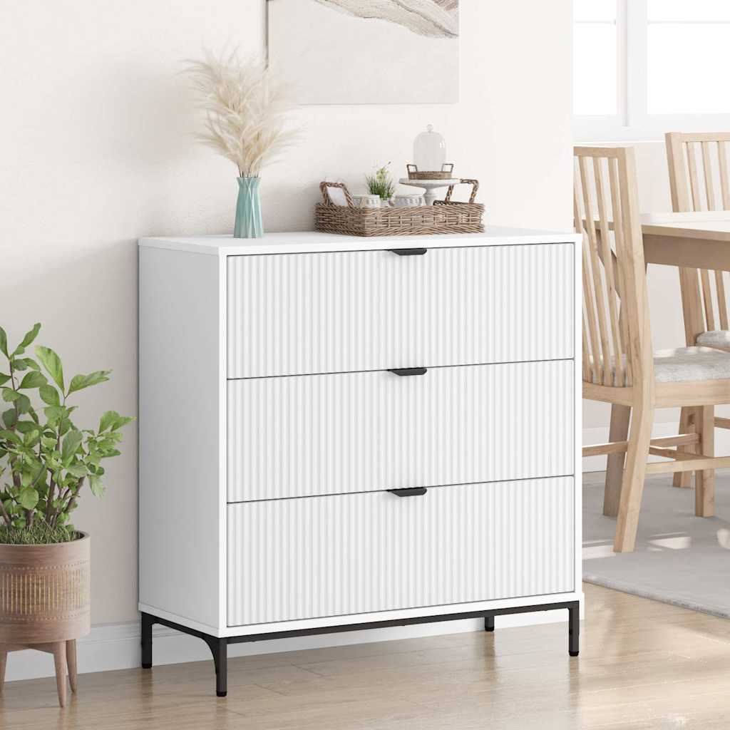 Serviesskap med skuff Hvit 79,5 x 33 x 82 cm Konstruert tre