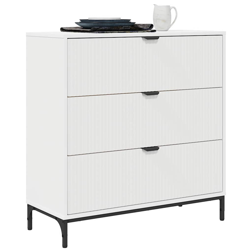 Serviesskap med skuff Hvit 79,5 x 33 x 82 cm Konstruert tre