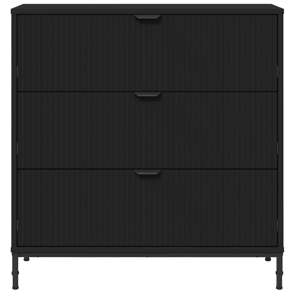 Serviesskap med skuff Svart 79,5 x 33 x 82 cm Konstruert tre