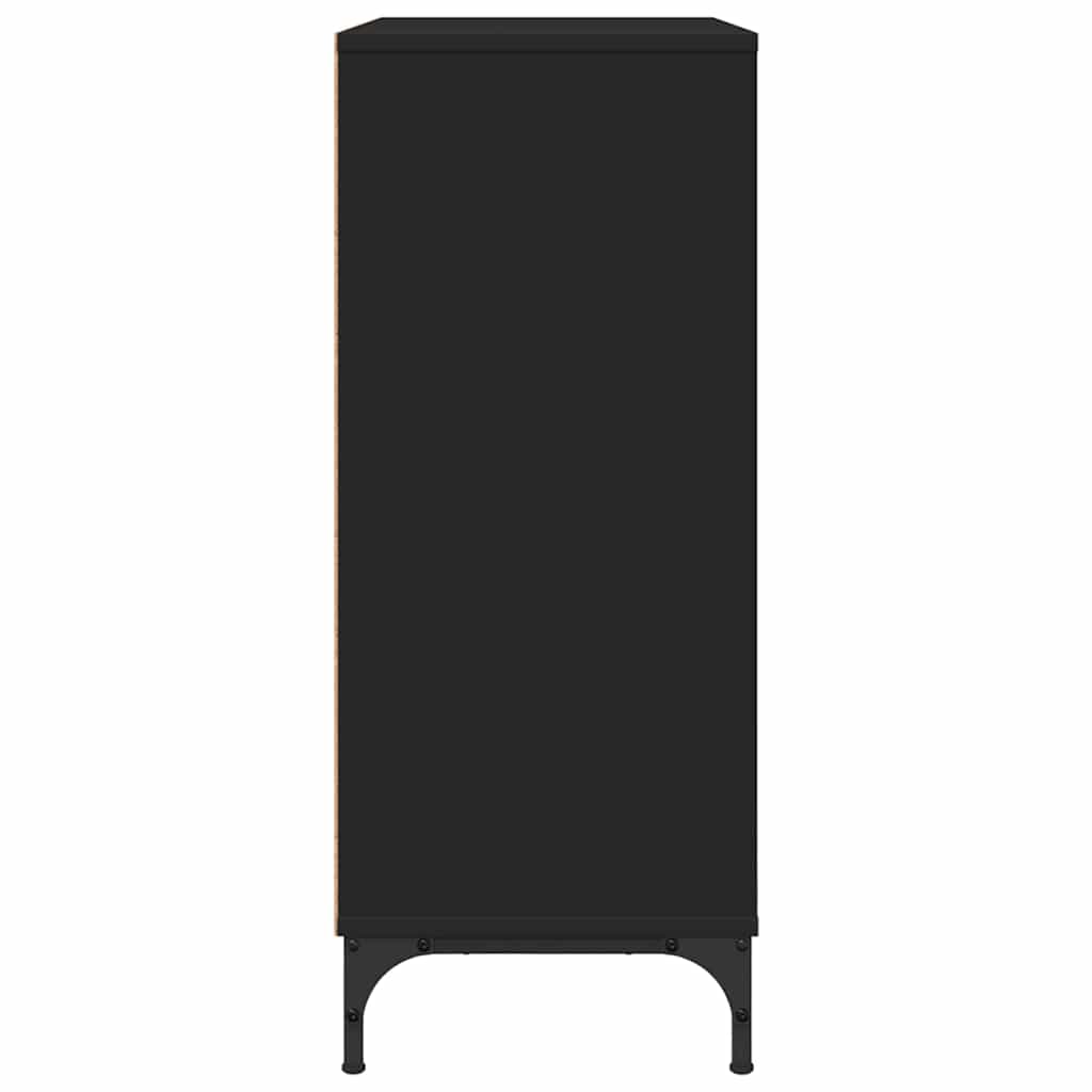 Serviesskap med skuff Svart 79,5 x 33 x 82 cm Konstruert tre