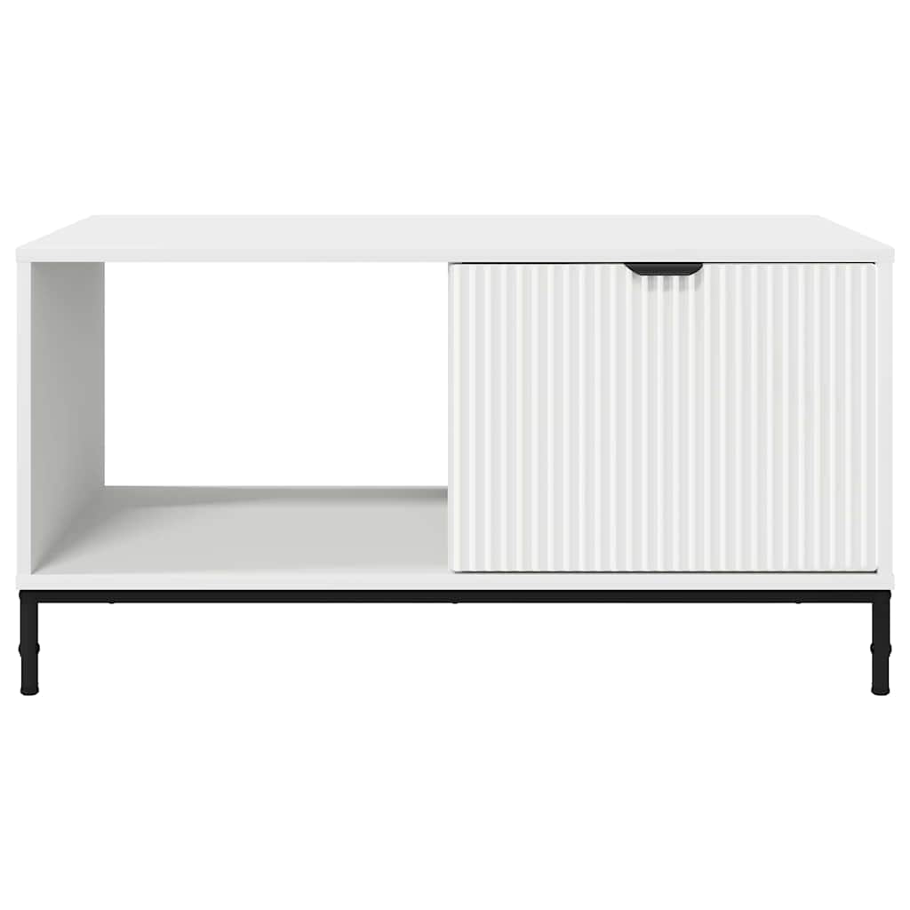 Kaffebord med skuff Hvit 90 x 49 x 46 cm Konstruert tre