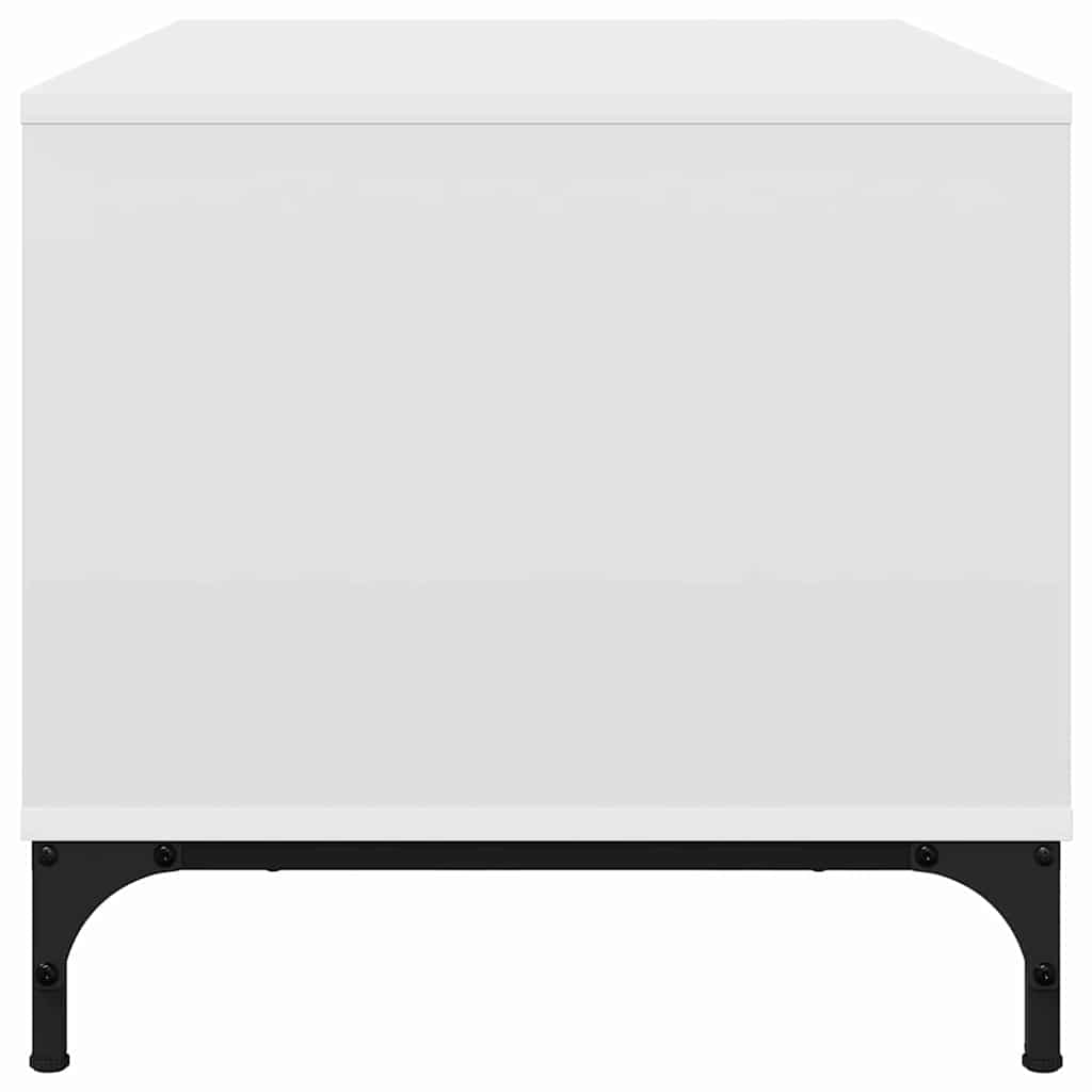 Kaffebord med skuff Hvit 90 x 49 x 46 cm Konstruert tre