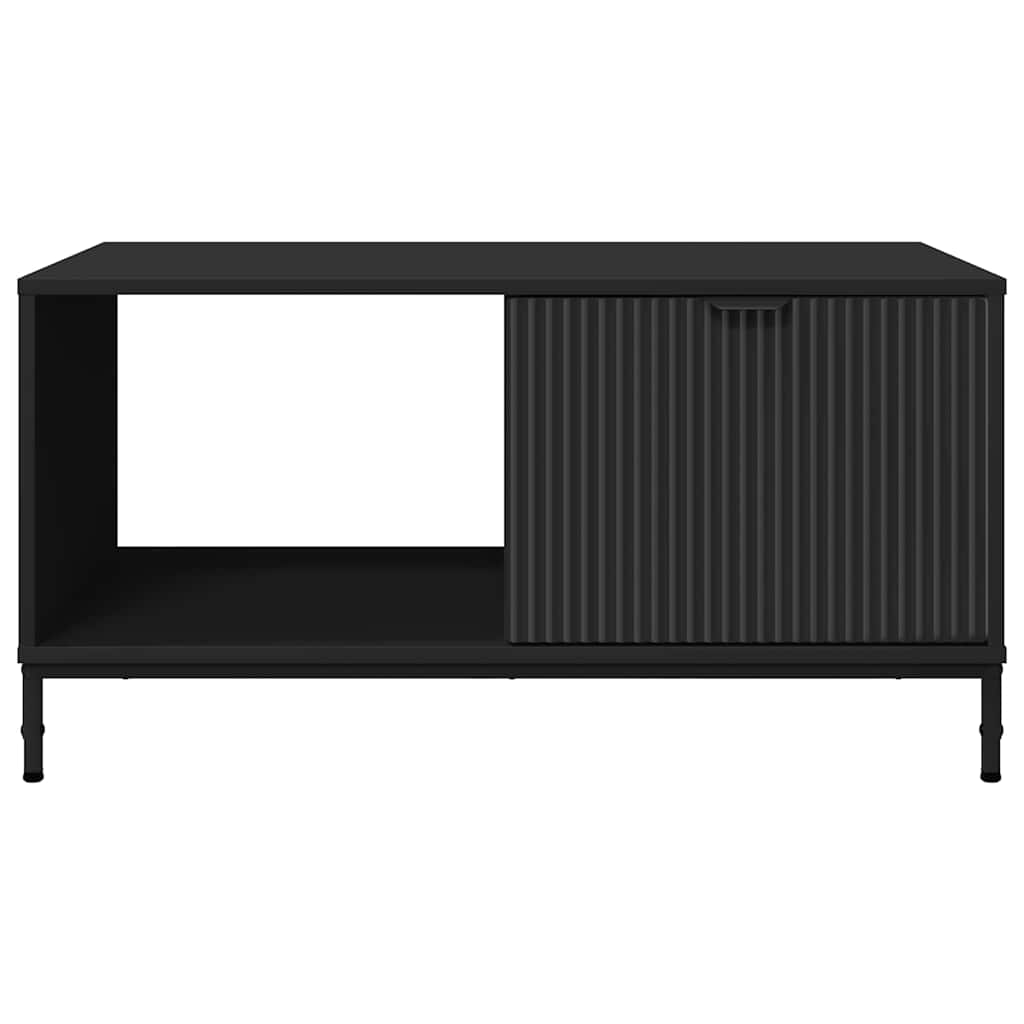 Kaffebord med skuff Svart Eik 90 x 49 x 46 cm Konstruert tre