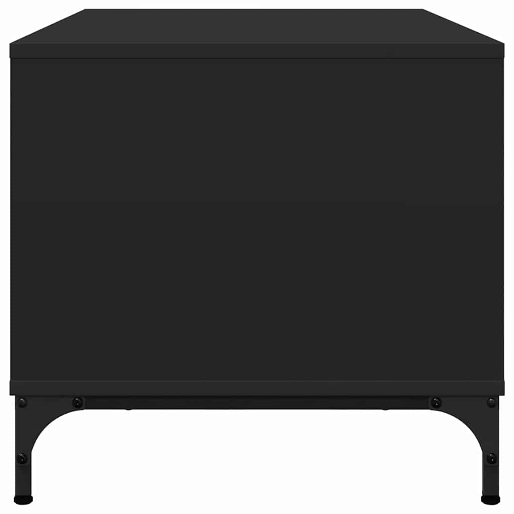 Kaffebord med skuff Svart Eik 90 x 49 x 46 cm Konstruert tre
