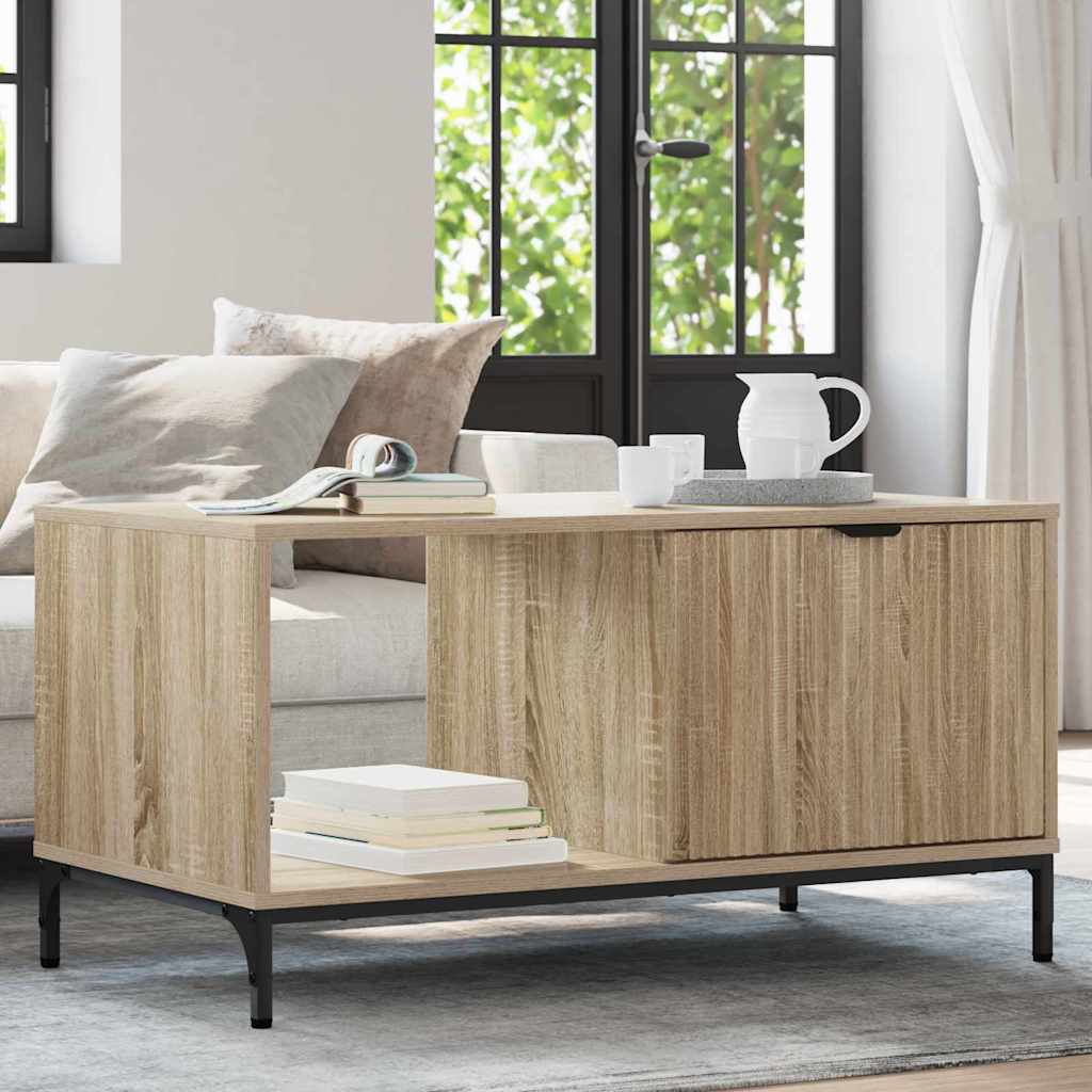 Kaffebord med skuff Sonoma eik 90 x 49 x 46 cm Konstruert tre