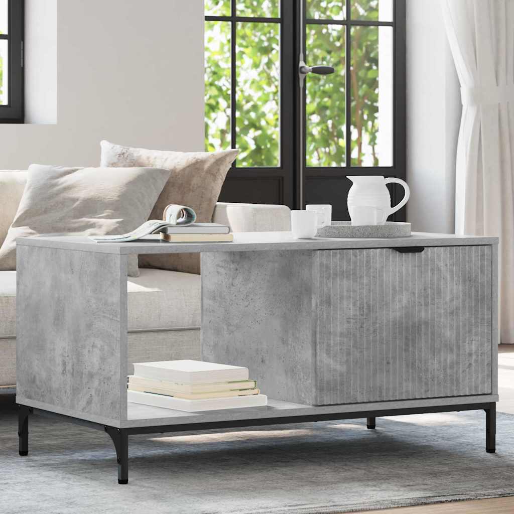 Kaffebord med skuff Betonggrå 90 x 49 x 46 cm Konstruert tre
