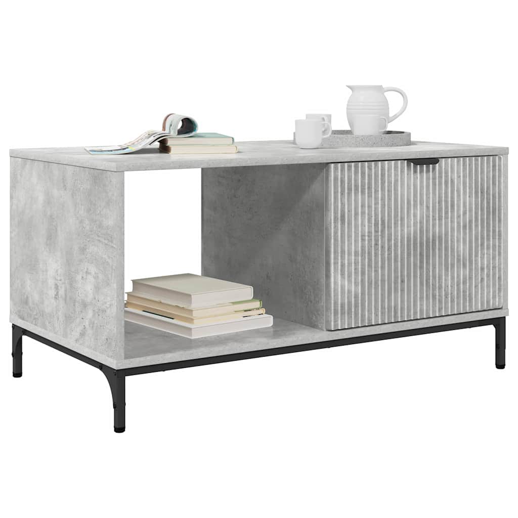 Kaffebord med skuff Betonggrå 90 x 49 x 46 cm Konstruert tre
