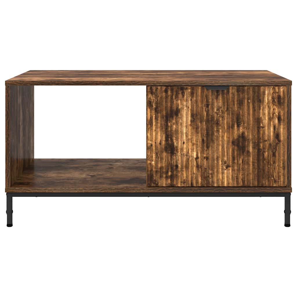 Kaffebord med skuff Røkt eik 90 x 49 x 46 cm Konstruert tre