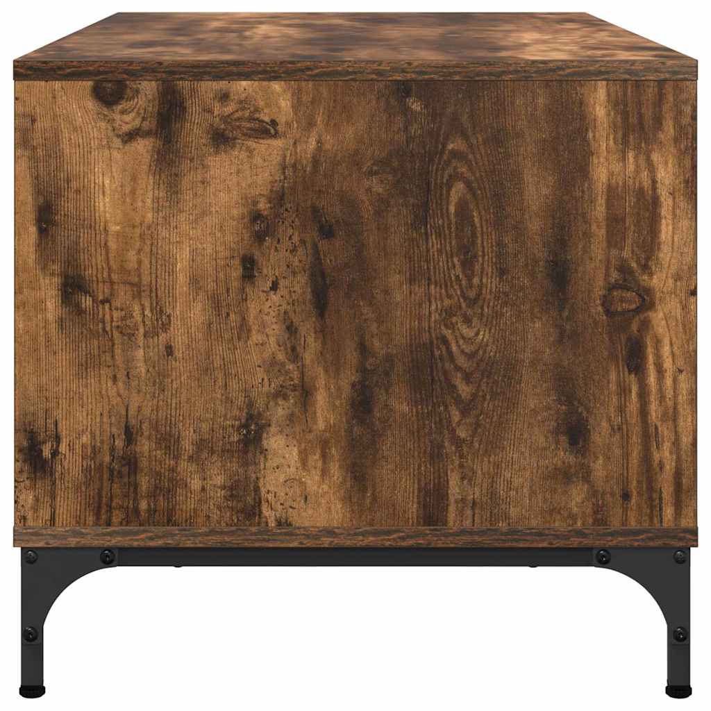 Kaffebord med skuff Røkt eik 90 x 49 x 46 cm Konstruert tre