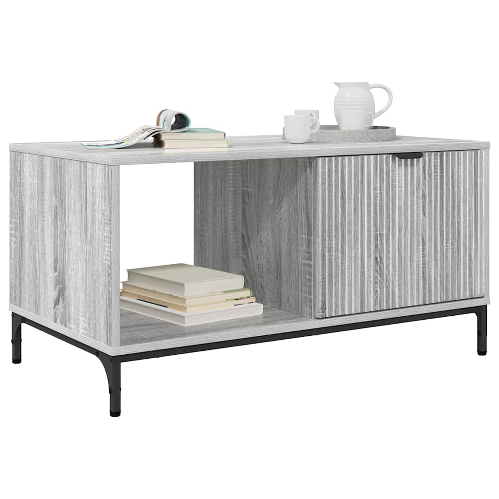 Kaffebord med skuff Grå Sonoma 90 x 49 x 46 cm Konstruert tre