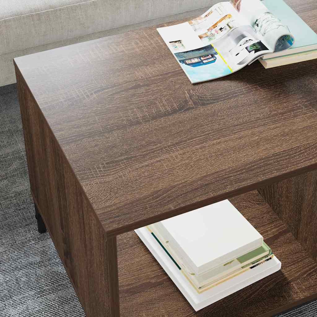 Kaffebord med skuff Brun Eik 90 x 49 x 46 cm Konstruert tre