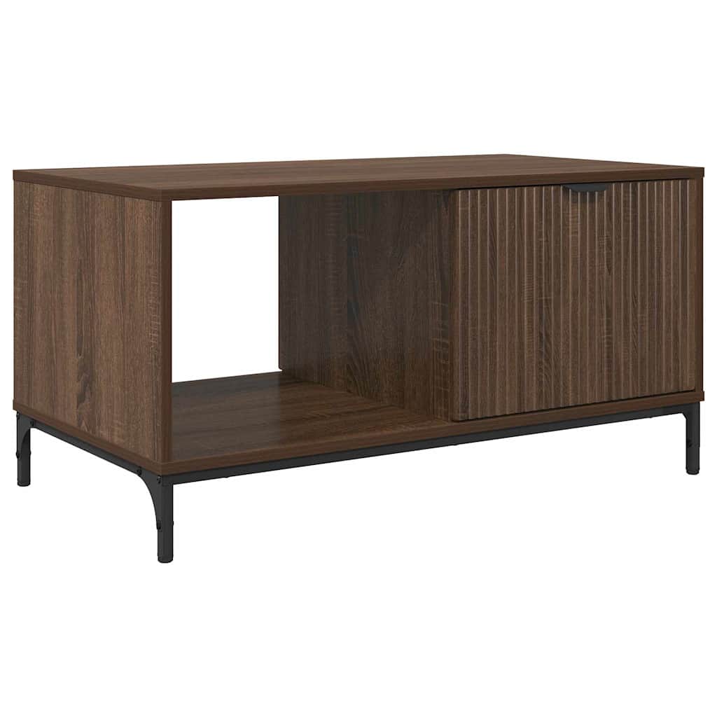 Kaffebord med skuff Brun Eik 90 x 49 x 46 cm Konstruert tre