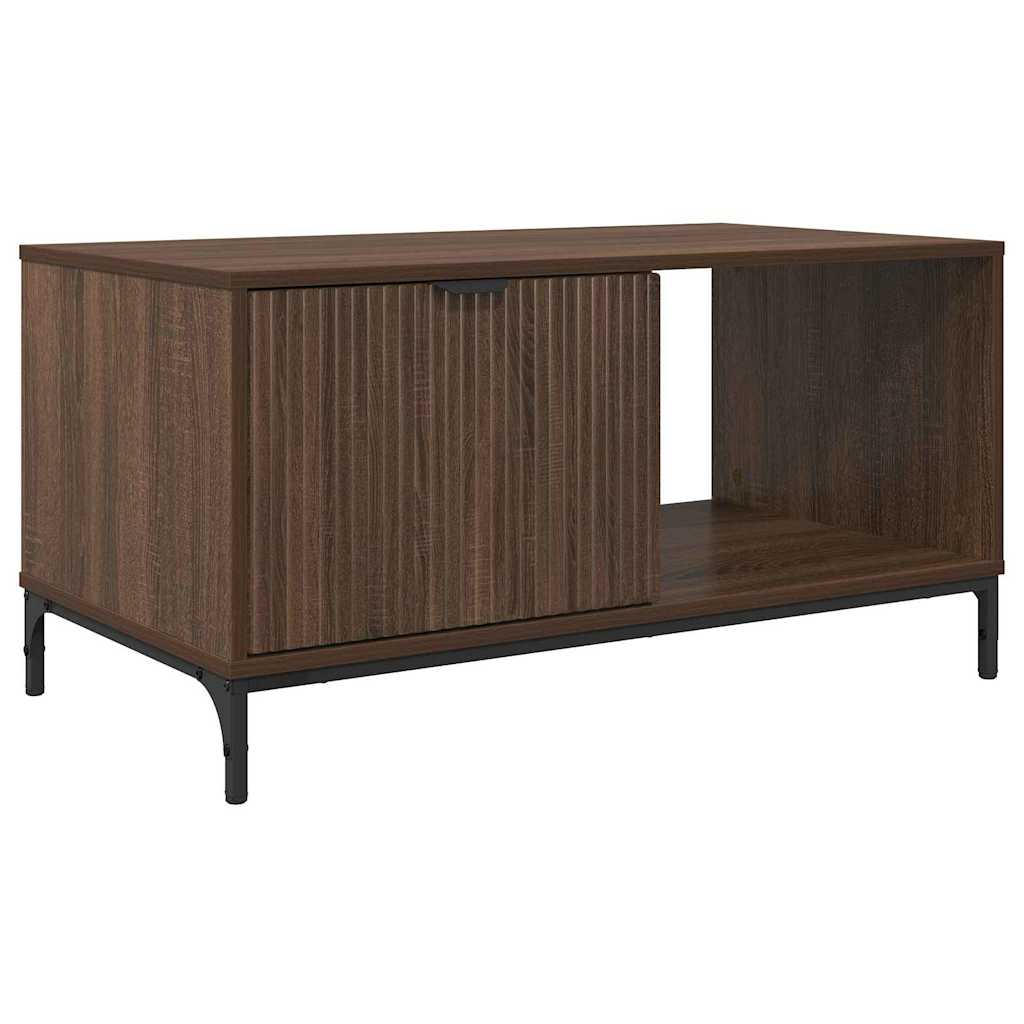 Kaffebord med skuff Brun Eik 90 x 49 x 46 cm Konstruert tre